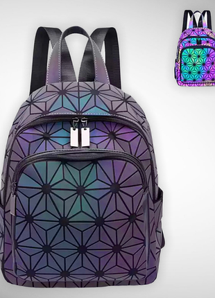 Стильна жіноча сумка-рюкзак хамелеон bao bao світловідбиваюча для дівчат бао бао наргіз