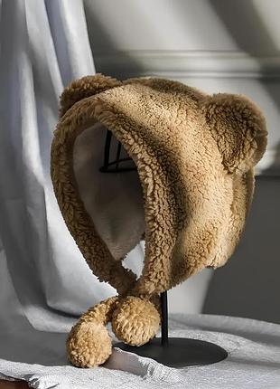 Шапка медведя с ушками resteq. шапка уши мишки. bear hat. шапка медведь. зверошапка