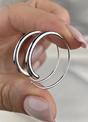 Серебряные серьги кольца, конго