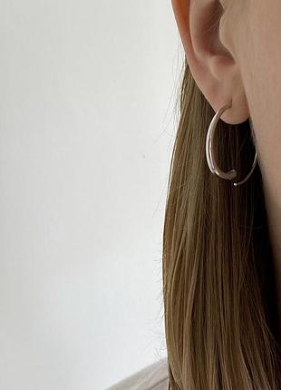 Серебряные серьги кольца, конго 2