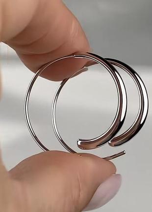 Серебряные серьги кольца, конго 3
