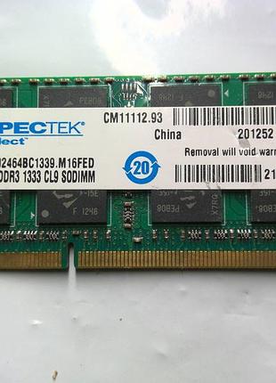 Spectek 8gb ddr3 1333mhz cl9 st102464bc1339.m16fed оперативна пам'ять 8 гб ддр3 1333 мгц для ноутбука