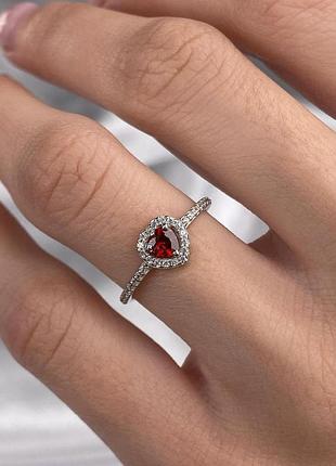 Серебряное кольцо сердце пандора 1364