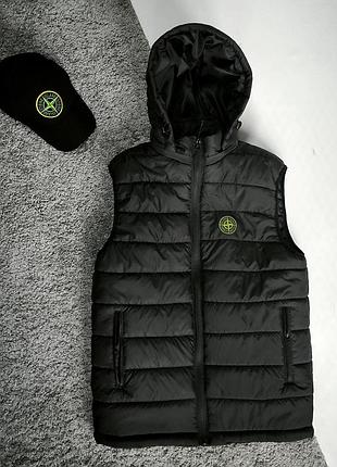 Мужская жилетка stone island черная