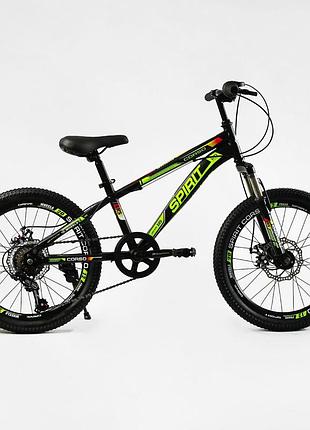 Дитячий спортивний велосипед 20'' corso «spirit» tk-20306, shimano 7 швидкостей