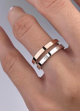 Серебряное женское кольцо с золотыми напайками 1350.50