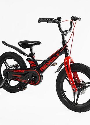 Велосипед 16" дюймів 2-х колісний corso «revolt» mg-16510 (1) магнієва рама, литі диски, дискові гал