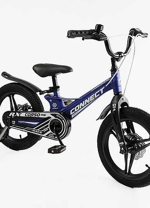 Велосипед 16" дюймів 2-х колісний corso «connect» mg-16221 (1) магнієва рама, литі диски, дискові гальма, зібран на 75