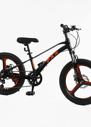 Дитячий спортивний велосипед 20' 'corso mg-20403 полегшений магнієвий, shimano 7 швидкостей, литі диски