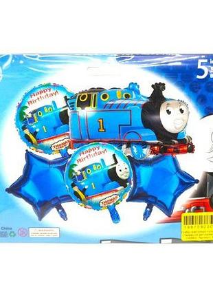 Набор воздушных шаров 5 шт для создания фотозоны "поезд. thomas & friends"