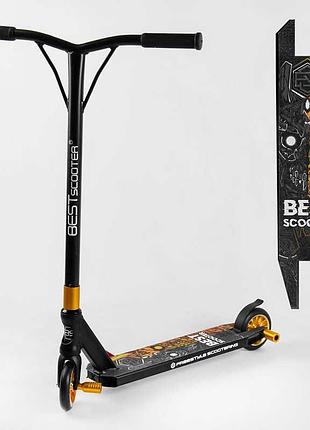 Самокат трюковый best scooter 51738 (1) hic-система, пеги, алюминиевый диск и дека, колёса pu d-110мм, ширина