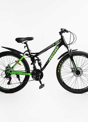 Велосипед спортивний двопідвісний corso 26" дюймів "rend" rd-11320, shimano