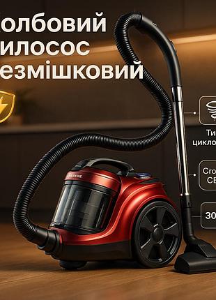 Пилососи для дому топ crownberg cb-0115 3000вт 3.5л, пилосос без мішка контейнерного типу yf-66