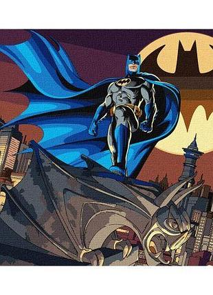 Картина по номерам wb "batman: часовой готема" 40х50 см