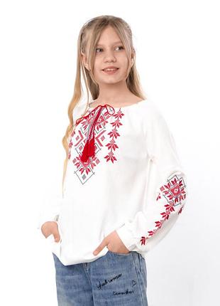 Вишиванка для дівчинки дитяча та підліткова, льон — віскоза, 140 см, 146 см, 152 см, 158 см, 164 см, 170 см 164