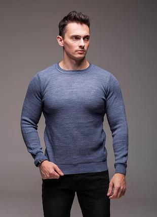 Блакитний чоловічий светр "fine mesh" 2