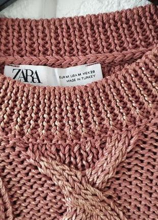 Бледно-розовый топ zara с золотистыми бликами2 фото