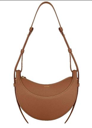 Сумка жіноча polène numéro dix monochrome camel шкіряна кросбоді через плече коричнева