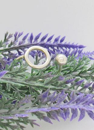 Серебряное кольцо "круг и шарик" 16,5 5