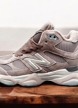 Кросівки з хутром зимові жіночі коричневі new balance 9060 high.високі зимові кросівки жіночі nb 9060.