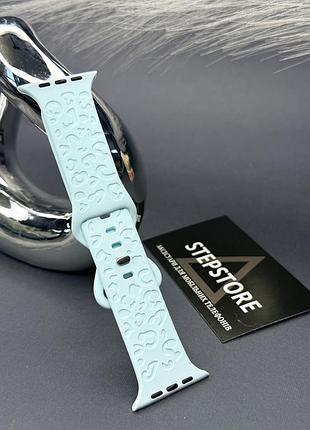 Ремінець s-m для apple watch 44 45 46 49 mm series 1 2 3 4 6 7 8 9 10 11 se з леопардовим принтом силіконовий браслет