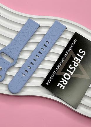 Ремінець для смарт-годинника 18 mm з леопардовим принтом силіконовий на кнопці smart watch lilac