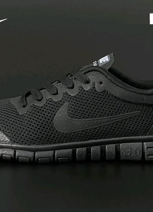 Кроссовки женские и подростковые nike free run 3.0 черные. кроссовки сетка супер легкие найк фри 3.0 черные. 39