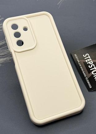 Чехол для samsung a26 (а266) / a17 (a175) с закрытой камерой силиконовый противоударный объемный молочный