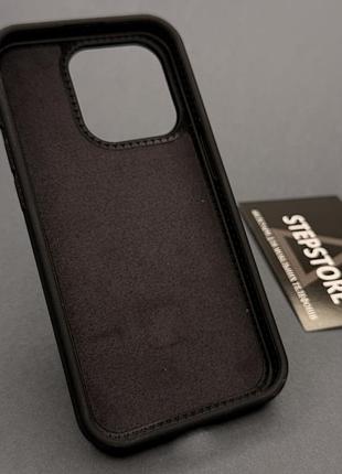 Чехол silicone case stand для iphone 15 pro с металлическим кольцом-подставкой magsafe и микрофиброй 2