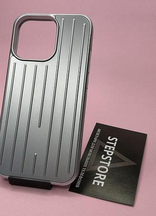 Чехол для iphone 13 pro в стиле rimowa противоударный защитный чехол-накладка с рельефными полосами матовый без логотипа