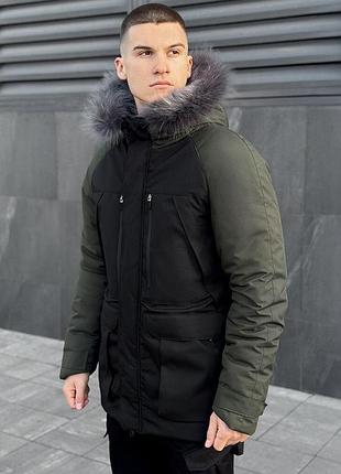Парка pobedov seniora udacha gray чорний-хакі