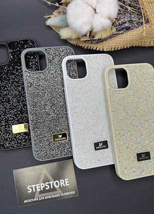 Чохол для iphone 15 plus з камінчиками стразами силіконовий протиударний блискучий жіночий