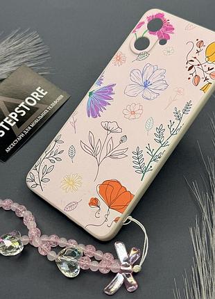 Чохол для samsung a06 (а065) з квітковим принтом закрита камера силіконовий протиударний