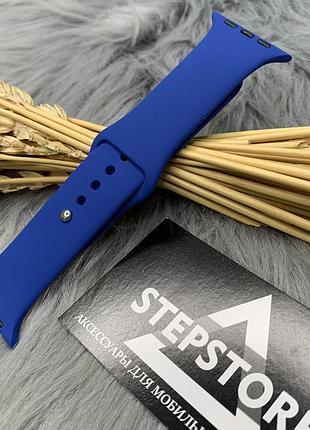 Ремешок s-m силиконовый для apple watch 42 44 45 49 ultra mm series 1 2 3 4 5 6 7 se браслет shiny blue