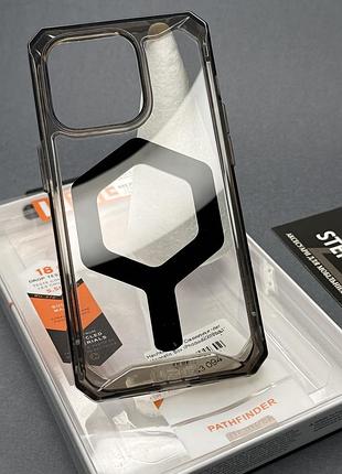 Чехол для iphone 14 pro max uag plyo with magsafe прозрачный акриловый не желтеет и затемненный бортик