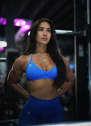Топ жіночий спортивний "gymshark" для фітнесу та йоги блакитний