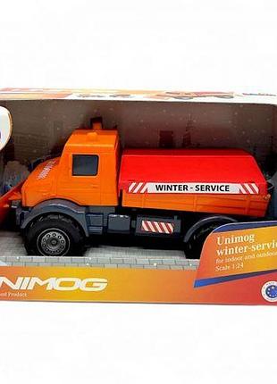Машинка пластикова "снігоочисний автомобіль unimog"