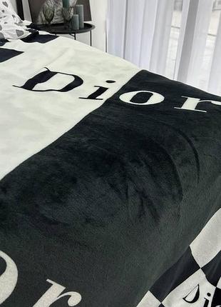 Плед велсофт евро 195х220 принт dior 4