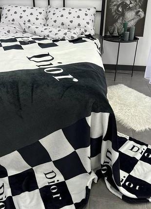 Плед велсофт евро 195х220 принт dior 7