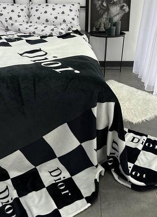 Плед велсофт евро 195х220 принт dior 8