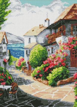 Алмазна мозаїка "місто біля моря" 40х50 см