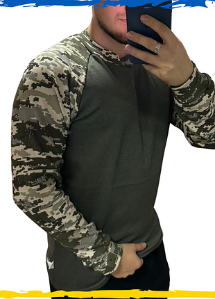 Реглан хаки, пиксель. кофта тактическая на флисе. кофта теплая военная xs-2xl