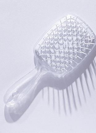 Щетка для волос hollow comb superbrush plus clear-white