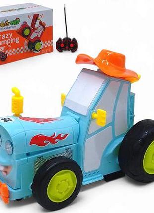 Трактор, що танцює на радіокеруванні "crazy car" синій