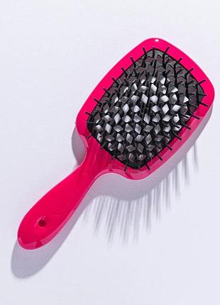 Щетка для волос hollow comb superbrush plus pink-black