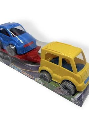 Набір авто kid cars sport (автобус жовтий + синя машинка)