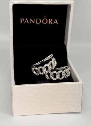 Серьги пандора pandora блестящее паве