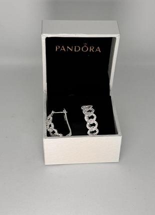 Сережки пандора pandora сяюче паве 925 проба 4
