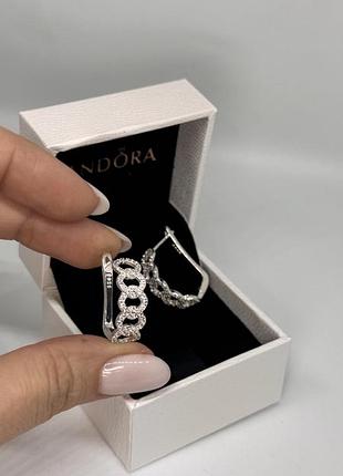 Сережки пандора pandora сяюче паве 925 проба 6