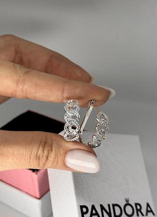 Сережки пандора pandora сяюче паве 925 проба 7